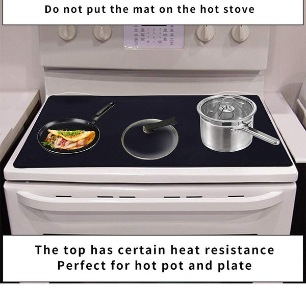 Black Premium Heat Resistant Stovetop Protector Mat Waterproof Anti Slip & Easy Clean Kitchen Guard (42X28cm) Stove Burner Covers