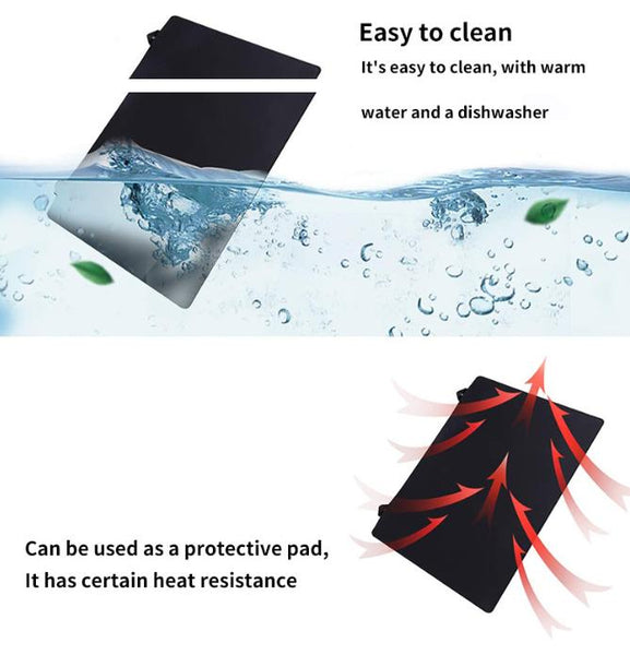 Black Premium Heat Resistant Stovetop Protector Mat Waterproof Anti Slip & Easy Clean Kitchen Guard (61.5X53cm) Stove Burner Covers