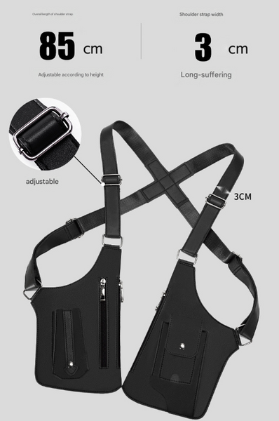 Brown Urban Tactical Anti Theft Shoulder Holster Bag Secure Multi Pocket Chest Rig For Men Bags