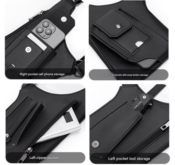 Brown Urban Tactical Anti Theft Shoulder Holster Bag Secure Multi Pocket Chest Rig For Men Bags