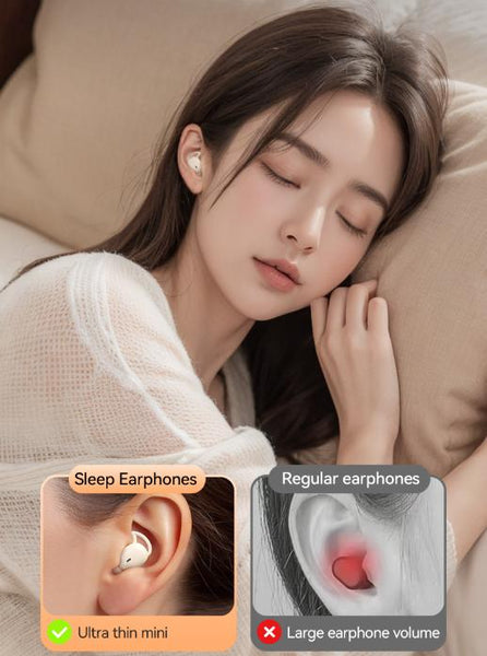 White Ultra Comfort Wireless Sleep Bluetooth 5.4 Hi Res Audio Noise Isolating 60H Playtime For Side Sleepers Earbuds