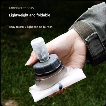 Green And White Ultra Lightweight 350Ml Soft Running Flask Bpa Free Collapsible Tpu Water Bottle For Hiking Cycling & Outdoor Sports Vacuum Flasks & M