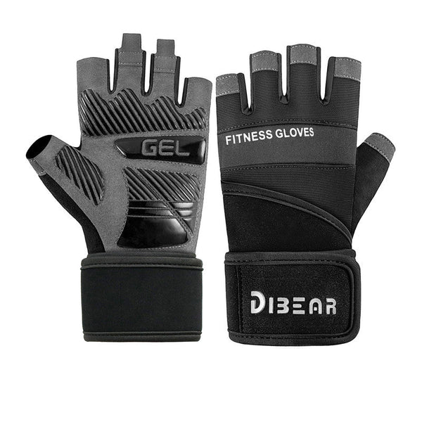 Size L Black Heavy Duty Workout Gloves With Wrist Support Anti Slip Gel Padded Gym For Weightlifting Training & Fitness Gloves Straps & Hooks