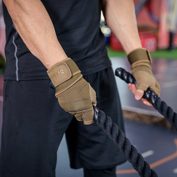 Size L Black Heavy Duty Workout Gloves With Wrist Support Anti Slip Gel Padded Gym For Weightlifting Training & Fitness Gloves Straps & Hooks