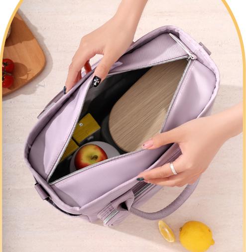 Grey Chic Insulated Lunch Tote Bag 11L Large Capacity Cooler For Work Picnic & Travel Durable Oxford Fabric Lunchboxes & Bags