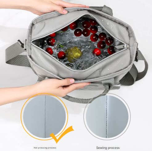Grey Chic Insulated Lunch Tote Bag 11L Large Capacity Cooler For Work Picnic & Travel Durable Oxford Fabric Lunchboxes & Bags