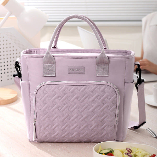 Purple Chic Insulated Lunch Tote Bag 11L Large Capacity Cooler For Work, Picnic & Travel Durable Oxford Fabric Lunchboxes & Bags