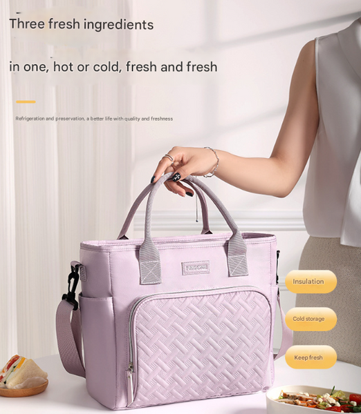 Purple Chic Insulated Lunch Tote Bag 11L Large Capacity Cooler For Work, Picnic & Travel Durable Oxford Fabric Lunchboxes & Bags