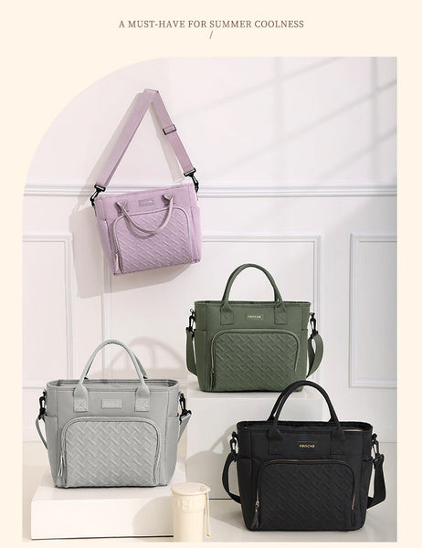 Green Chic Insulated Lunch Tote Bag 11L Large Capacity Cooler For Work Picnic & Travel Durable Oxford Fabric Lunchboxes & Bags