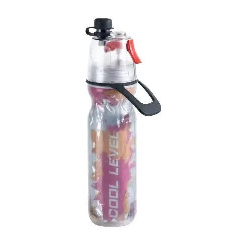 Red 500Ml Insulated Sports Water Bottle With Cooling Mist Triple Layer Design Keeps Drinks Cold For Hours Portable Pe Misting Water Bottles & Vacuum F