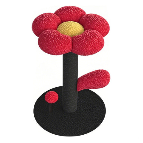Red And Black Adorable Flower Cat Tree Plush Perch Sisal Scratching Post & Spring Ball Toy Furniture & Scratchers
