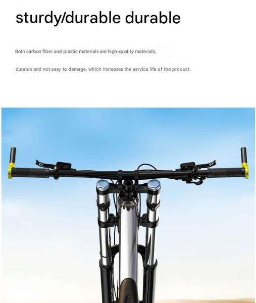 Black Ultralight Carbon Fiber Bicycle Bar Ends Ergonomic Anti Slip Grips For Mtb & Hybrid Bikes (22.2Mm) Handlebar Grips Tape & Pads