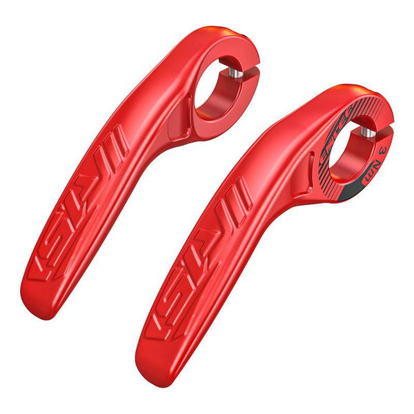 Red Ultralight Ergonomic Bike Bar Ends High Strength Composite Horn Grips (22.2Mm) Handlebar Grips Tape & Pads