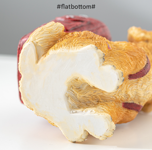 Red Backpack Charming Golden Retriever Puppy Pen Holder Resin Desktop Organizer & Decorative Figurine Pen Holders