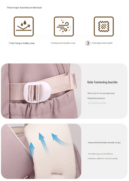 Pink Large Capacity Waterproof Student Backpack Fits 15 Inch Laptop Multi Pocket Travel Daypack Laptop Cases & Bags