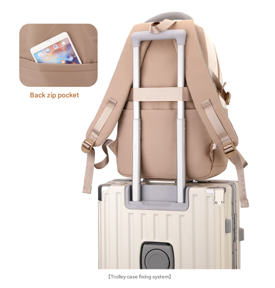 Blue And White Large Capacity Student Backpack Durable Oxford Cloth School Bag With Laptop Compartment & Multiple Pockets Laptop Cases & Bags