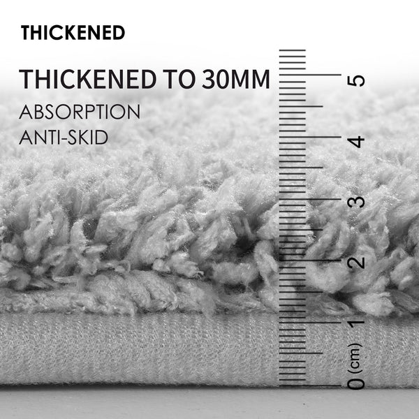 White Ultra Absorbent Plush Bath Mat Non Slip Bathroom Rug With Innovative Foot Drying Pocket Bath Mats Rugs & Toilet Covers