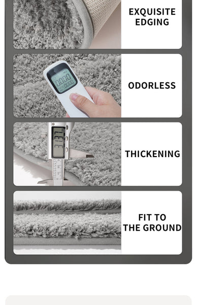 White Ultra Absorbent Plush Bath Mat Non Slip Bathroom Rug With Innovative Foot Drying Pocket Bath Mats Rugs & Toilet Covers