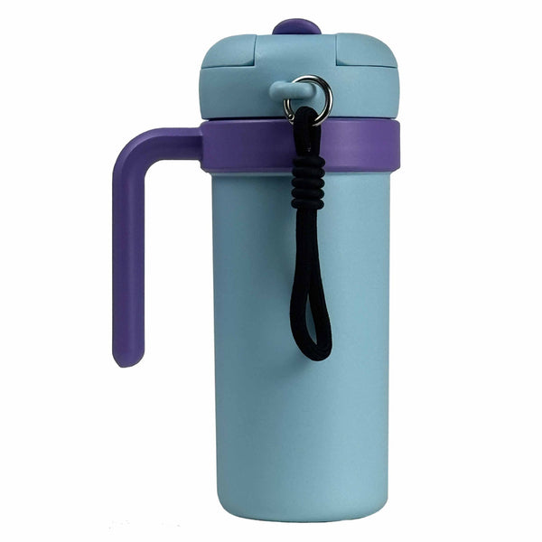 Blue And Purple 700Ml Insulated Stainless Steel Tumbler With Handle Dual Sip Lid Straw & Tea Infuser Vacuum Flasks & Mugs