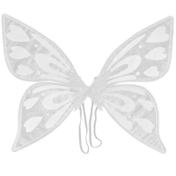 White Sparkling Fairy Lightweight Glitter Butterfly Costume Accessory For Kids & Adults Wings