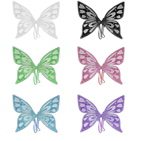 White Sparkling Fairy Lightweight Glitter Butterfly Costume Accessory For Kids & Adults Wings