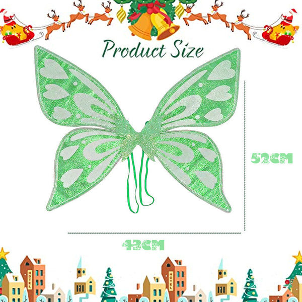 White Sparkling Fairy Lightweight Glitter Butterfly Costume Accessory For Kids & Adults Wings