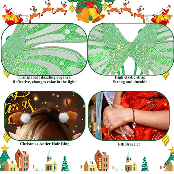 White Sparkling Fairy Lightweight Glitter Butterfly Costume Accessory For Kids & Adults Wings
