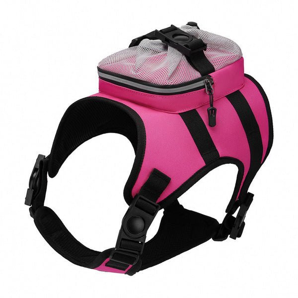Size Black And Pink Ultimate Dog Harness Vest With Backpack Padded Reflective & Adjustable For Medium Sized Dogs Dog Clothing & Shoes