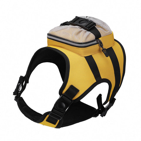 Size Black And Yellow Ultimate Dog Harness Vest With Backpack Padded Reflective & Adjustable For Medium Sized Dogs Dog Clothing & Shoes