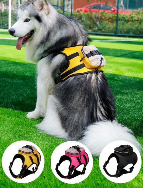 Size Black And Yellow Ultimate Dog Harness Vest With Backpack Padded Reflective & Adjustable For Medium Sized Dogs Dog Clothing & Shoes