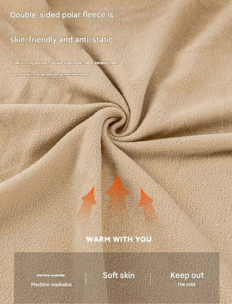 Khaki Cozy 4 In 1 Wearable Fleece Poncho Sleeping Bag Multifunctional Camping Blanket With Detachable Hood Blankets