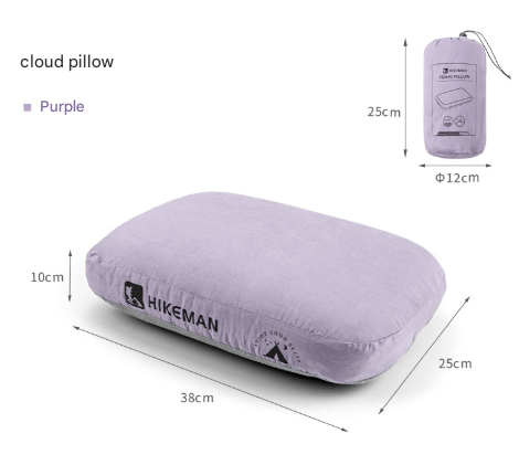 Purple Reversible Memory Foam Travel Pillow All Season Comfort Neck Support For Deep Sleep & Portability Pillows