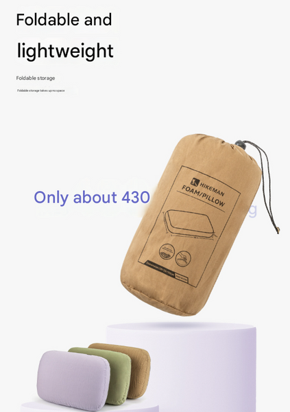 Purple Reversible Memory Foam Travel Pillow All Season Comfort Neck Support For Deep Sleep & Portability Pillows