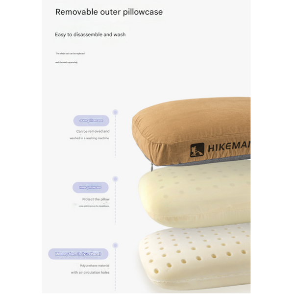 Coffee Reversible Memory Foam Travel Pillow All Season Comfort Neck Support For Deep Sleep & Portability Pillows