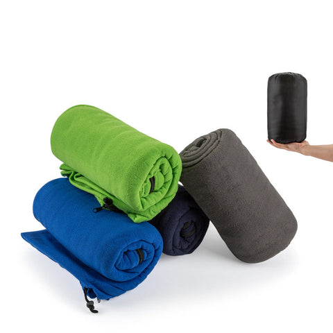 Green Versatile Double Sided Fleece Bag Liner Lightweight & Portable Travel Blanket For Camping Outdoors Blankets