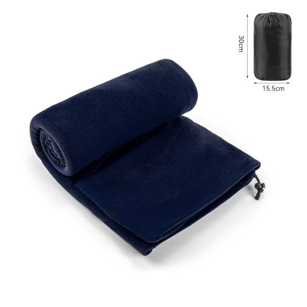 Dark Blue Versatile Double Sided Fleece Bag Liner Lightweight & Portable Travel Blanket For Camping Outdoors Blankets