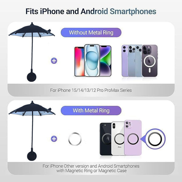 Blue Magnetic Phone Umbrella Sun Shade Clear Outdoor Screen Visor Anti Glare Mini Parasol For Iphone Other Mobile Accessories