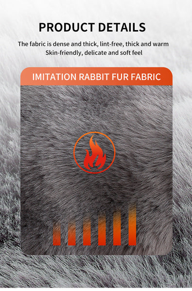 127*152Cm Grey Luxurious Faux Rabbit Fur Electric Heated Throw Blanket Cozy Warmer With 9 Settings & Timer (Au Plug) Blankets