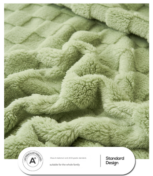 200*230Cm Light Green Ultra Soft Waffle Textured Plush Fleece Blanket Large Cozy All Season Throw For Bed & Sofa Blankets