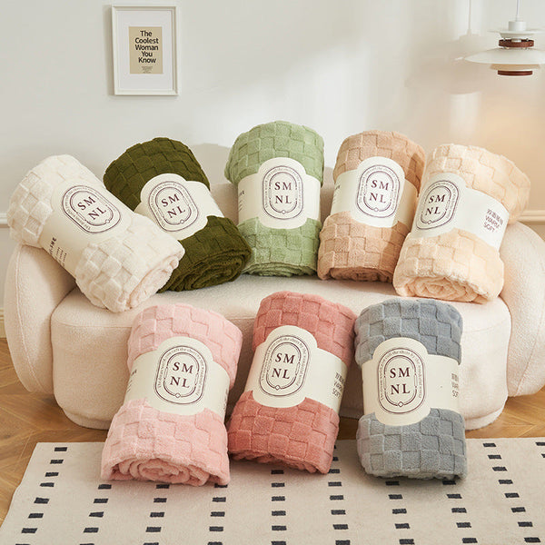 200*230Cm Milky White Ultra Soft Waffle Textured Plush Fleece Blanket Large Cozy All Season Throw For Bed & Sofa Blankets