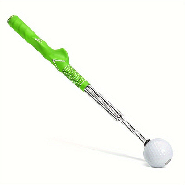 Green Pro Golf Swing Trainer Extendable With Audible Click & Corrective Grip Aid Swing Trainers