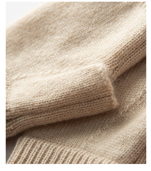 Brown Color Block Cashmere Fingerless Gloves For Women Autumn Winter Outdoor Cold Protection Warm Knitted Gloves & Mittens