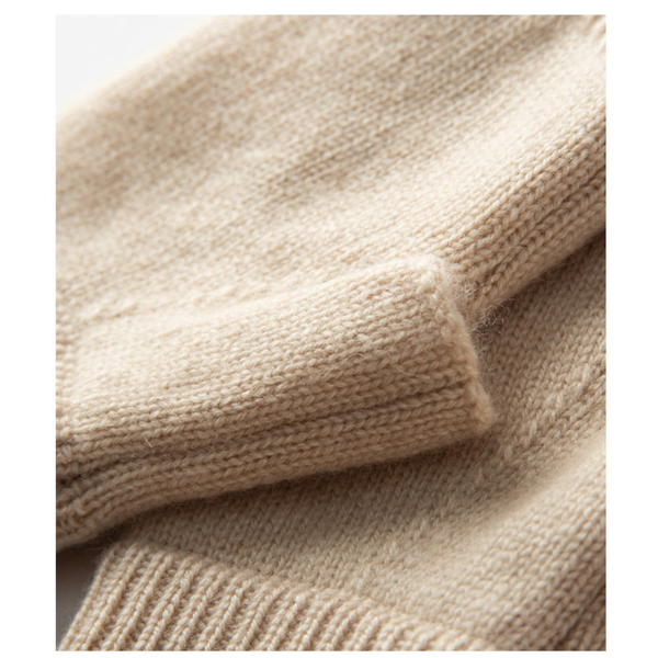 Dark Grey Color Block Cashmere Fingerless Gloves For Women Autumn Winter Outdoor Cold Protection Warm Knitted Gloves & Mittens