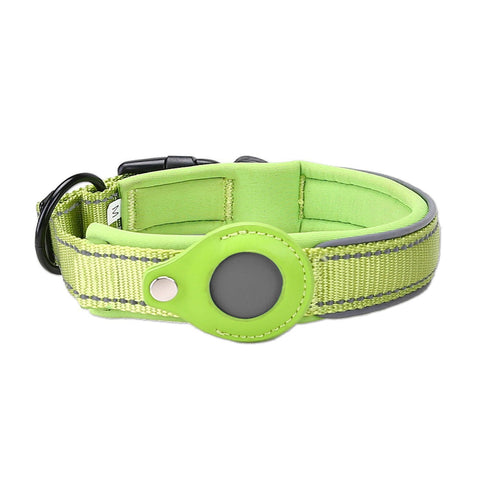 Size Xl Green Reflective Adjustable Anti Lost Pet Collar (For Apple Airtag Only Tracker Not Included) Dog Collars