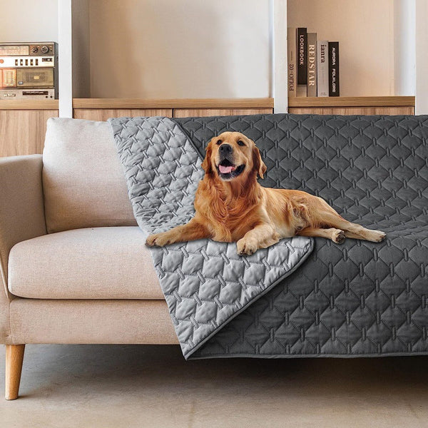 Grey 2 Sided Waterproof Pet Sofa Cover Dog Bed Protector Blanket For Furniture Couches & Car Seats (130X200cm Machine Washable) Mattress Toppers & Pro