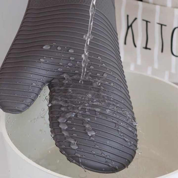 Pink Premium Heat Resistant Silicone Oven Mitts Pair Non Slip Grip Cotton Lined For Kitchen Baking Grilling Bbq Oven Mitts & Potholders