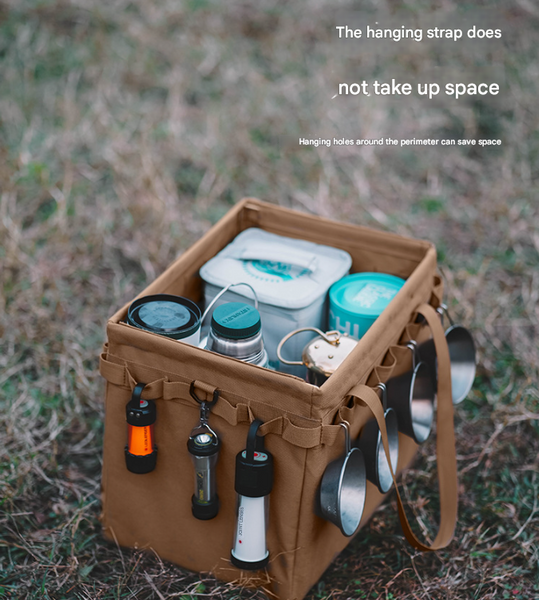 Black Camouflage Heavy Duty Foldable Outdoor Camping Storage Box Oxford Cloth Collapsible Gear Organizer Tote With Pockets Storage Boxes