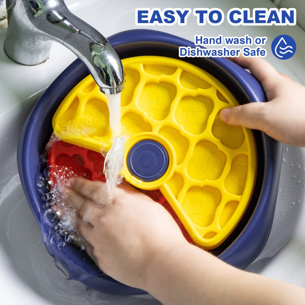 Redyellow And Blue Interactive Dog Puzzle Feeder Bowl Slow Eating & Mental Stimulation Toy For Small Medium Breeds Dog Bowls