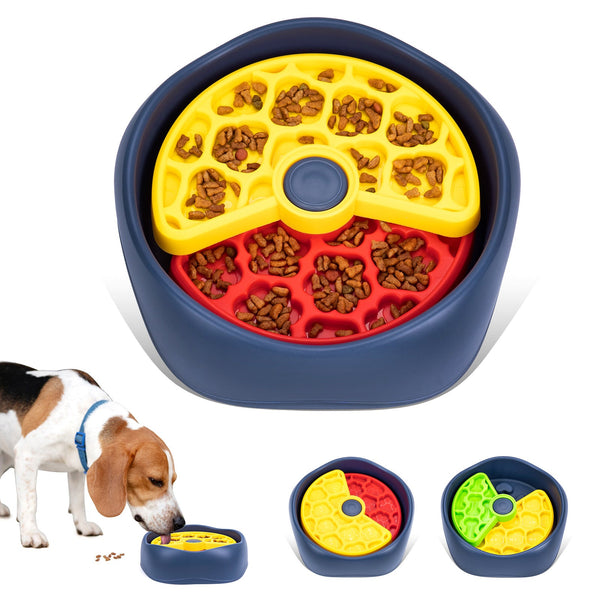 Yellowgreen And Blue Interactive Dog Puzzle Feeder Bowl Slow Eating & Mental Stimulation Toy For Small Medium Breeds Dog Bowls