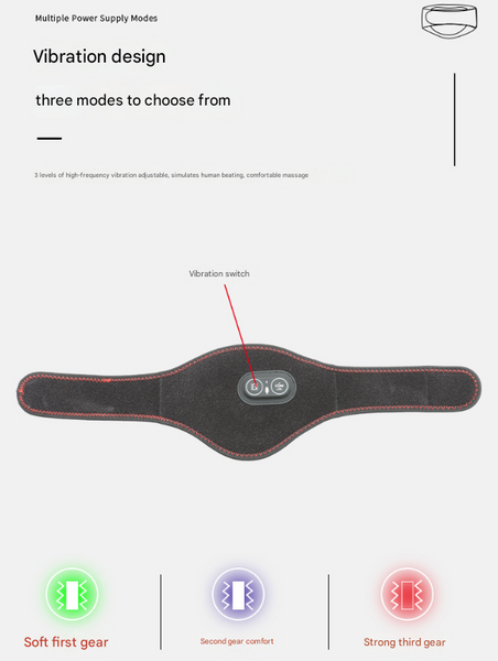 Black Heated Vibrating Neck Wrap Usb Powered Massager For Soothing Pain Relief With 3 & Vibration Modes Massagers